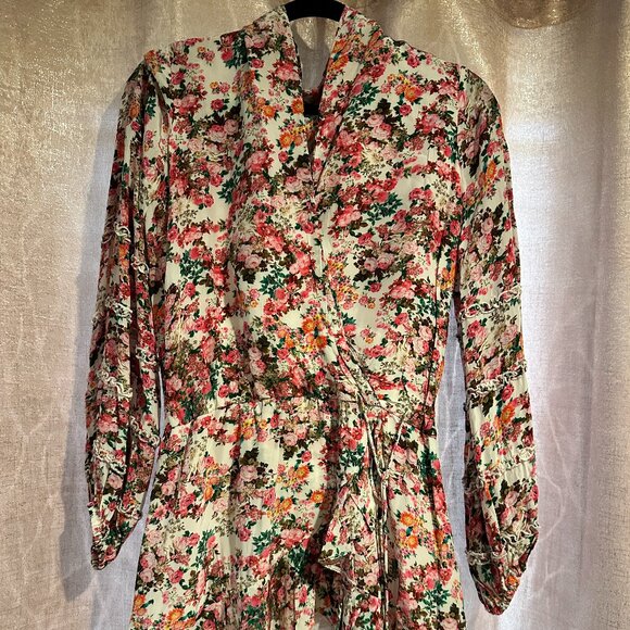 Rococo Sand Ruffle Floral Mini Dress - Size Small - Picture 1 of 3